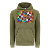 Vintage Olive race leopard and tie dye background Vintage Hoodie - HRA Design Shop