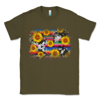Army Green serape cowhide sunflower background Classic Tee - AdoDesignShop