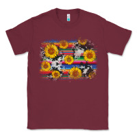Burgundy serape cowhide sunflower background Classic Tee - AdoDesignShop
