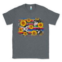 Charcoal Heather serape cowhide sunflower background Classic Tee - AdoDesignShop