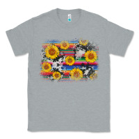Heather Grey serape cowhide sunflower background Classic Tee - AdoDesignShop