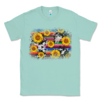 Seafoam serape cowhide sunflower background Classic Tee - AdoDesignShop