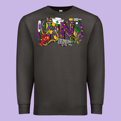 Rn Registered Nurse Mardi Gras Premium Sweatshirt Designed By Lillyallendesigns