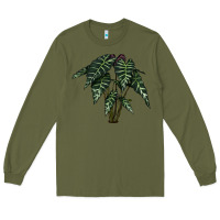 Army Green Amazon Elephant Ear Long Sleeve Tee - LillyAllenDesigns