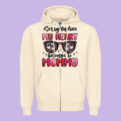 Sorry Ladies My Heart Belongs To Mommy Zipper Hoodie Designed By Maliassmallbusiness