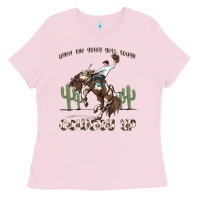 Bubblegum Pink when the going gets tough cowboy up Ladies Tee - MaliasSmallBusiness