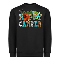 Black happy camper with trees and map Heavyweight Sweatshirt - AdoDesignShop