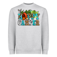 Heather Grey happy camper with trees and map Heavyweight Sweatshirt - AdoDesignShop