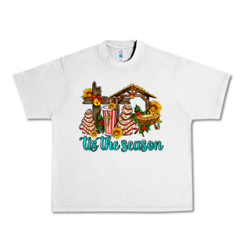 Tis The Seasin With Christmas Cake Abd Jesus Urban Heavy Tee by AdoDesignShop | Teevron