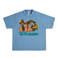 Pebble Blue tis the seasin with christmas cake abd jesus Urban Heavy Tee - AdoDesignShop
