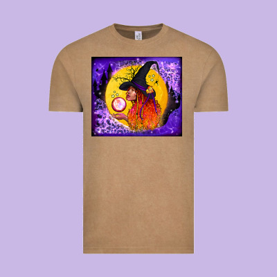 Witch With Crystal Ball Tumbler Vintage Tee Designed By Bundleandbundleshop