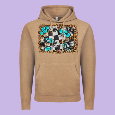 Race Leopard And Gemstone Background Vintage Hoodie Designed By Hra Design Shop