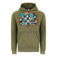 Vintage Olive race leopard and gemstone background Vintage Hoodie - HRA Design Shop