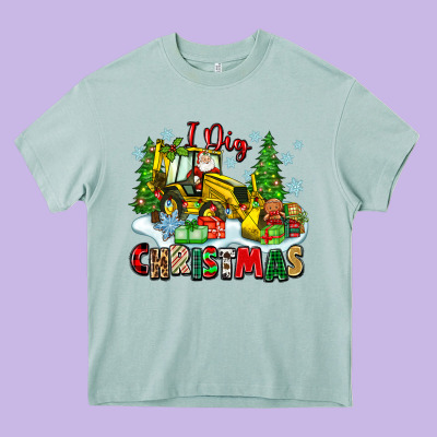 I Dig Christmas Heavy Core Tee Designed By Zillion Design Studio