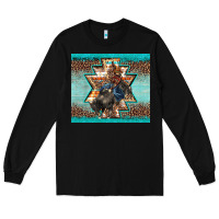 Black western rodeo bullfighter Aztec leopard turquoise Long Sleeve Tee - BarkalooDesign