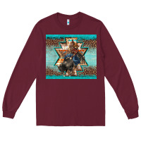 Burgundy western rodeo bullfighter Aztec leopard turquoise Long Sleeve Tee - BarkalooDesign