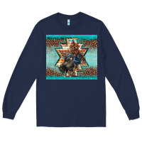 Navy western rodeo bullfighter Aztec leopard turquoise Long Sleeve Tee - BarkalooDesign
