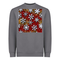 Storm christmas snow crystals with plaid seamless pattern Heavyweight Sweatshirt - BundleAndBundleShop
