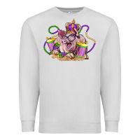 Dove Grey Mardi Gras pig Premium Sweatshirt - LillyAllenDesigns