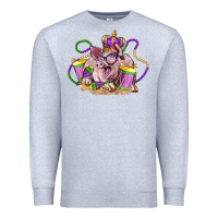 Heather Grey Mardi Gras pig Premium Sweatshirt - LillyAllenDesigns