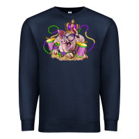 Navy Mardi Gras pig Premium Sweatshirt - LillyAllenDesigns