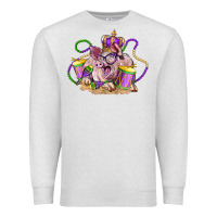 Oatmeal Heather Mardi Gras pig Premium Sweatshirt - LillyAllenDesigns