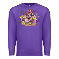 Purple Mardi Gras pig Premium Sweatshirt - LillyAllenDesigns