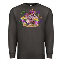 Smoke Mardi Gras pig Premium Sweatshirt - LillyAllenDesigns