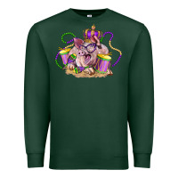 Sports Green Mardi Gras pig Premium Sweatshirt - LillyAllenDesigns