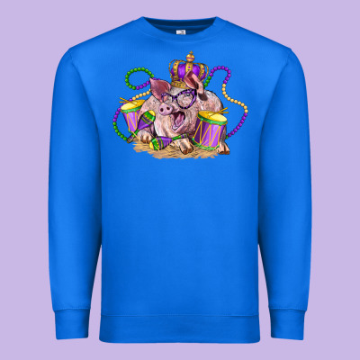 Mardi Gras Pig Premium Sweatshirt Designed By Lillyallendesigns