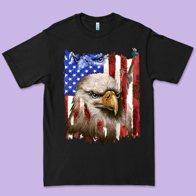 Premium Tee usa flag with eagle head