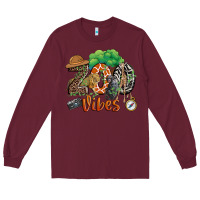 Burgundy zoo vibes Long Sleeve Tee - JahusDesignShop