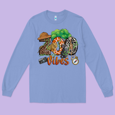 Zoo Vibes Long Sleeve Tee Designed By Jahusdesignshop