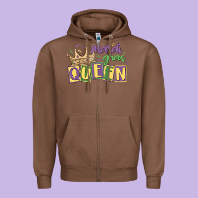 Mardi Gras Queen Zipper Hoodie Designed By Maliassmallbusiness