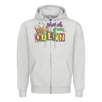 Dove Grey mardi gras queen Zipper Hoodie - MaliasSmallBusiness