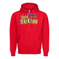 Red mardi gras queen Zipper Hoodie - MaliasSmallBusiness