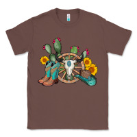 Chestnut wheel bull skull western cowboy Classic Tee - AdoDesignShop