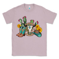 Lilac wheel bull skull western cowboy Classic Tee - AdoDesignShop