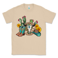 Mushroom wheel bull skull western cowboy Classic Tee - AdoDesignShop