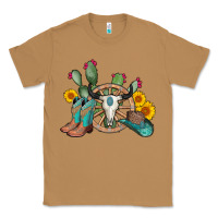 Toasted Coconut wheel bull skull western cowboy Classic Tee - AdoDesignShop
