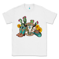 White wheel bull skull western cowboy Classic Tee - AdoDesignShop