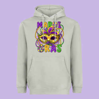 Mardi Gras Mask Heavyweight Hoodie Designed By Lillyallendesigns