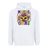 White mardi gras mask Heavyweight Hoodie - LillyAllenDesigns