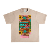 French Oak raised 90's country guitar cactus sunflower's 12 oz can cooler  (slim) Urban Heavy Tee - Artiststas