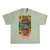 Oil Green raised 90's country guitar cactus sunflower's 12 oz can cooler  (slim) Urban Heavy Tee - Artiststas