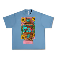 Pebble Blue raised 90's country guitar cactus sunflower's 12 oz can cooler  (slim) Urban Heavy Tee - Artiststas