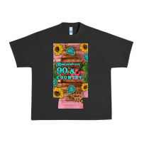 Pigment Black raised 90's country guitar cactus sunflower's 12 oz can cooler  (slim) Urban Heavy Tee - Artiststas