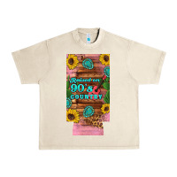 Sandshell raised 90's country guitar cactus sunflower's 12 oz can cooler  (slim) Urban Heavy Tee - Artiststas