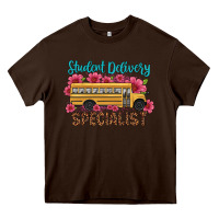 Chocolate Brown student delivery specialist school bus Heavy Core Tee - Artiststas
