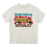 Cream student delivery specialist school bus Heavy Core Tee - Artiststas